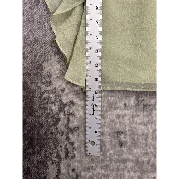 New Superdown Dress Small Womens Revolve Green Chiffon Textured Embossed Mini - Picture 6 of 8